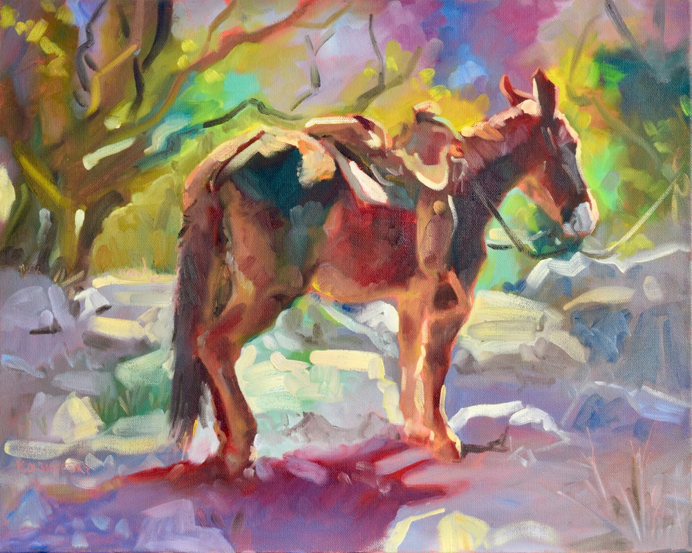 Running horse painting